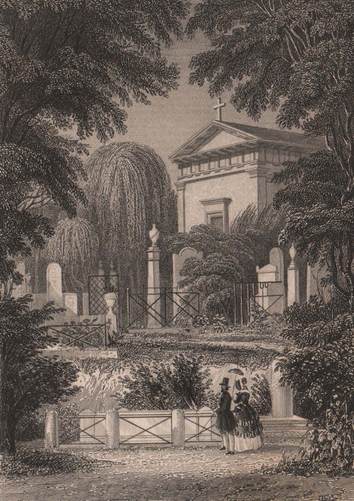 PARIS. Père Lachaise II. BICKNELL 1845 old antique vintage print picture